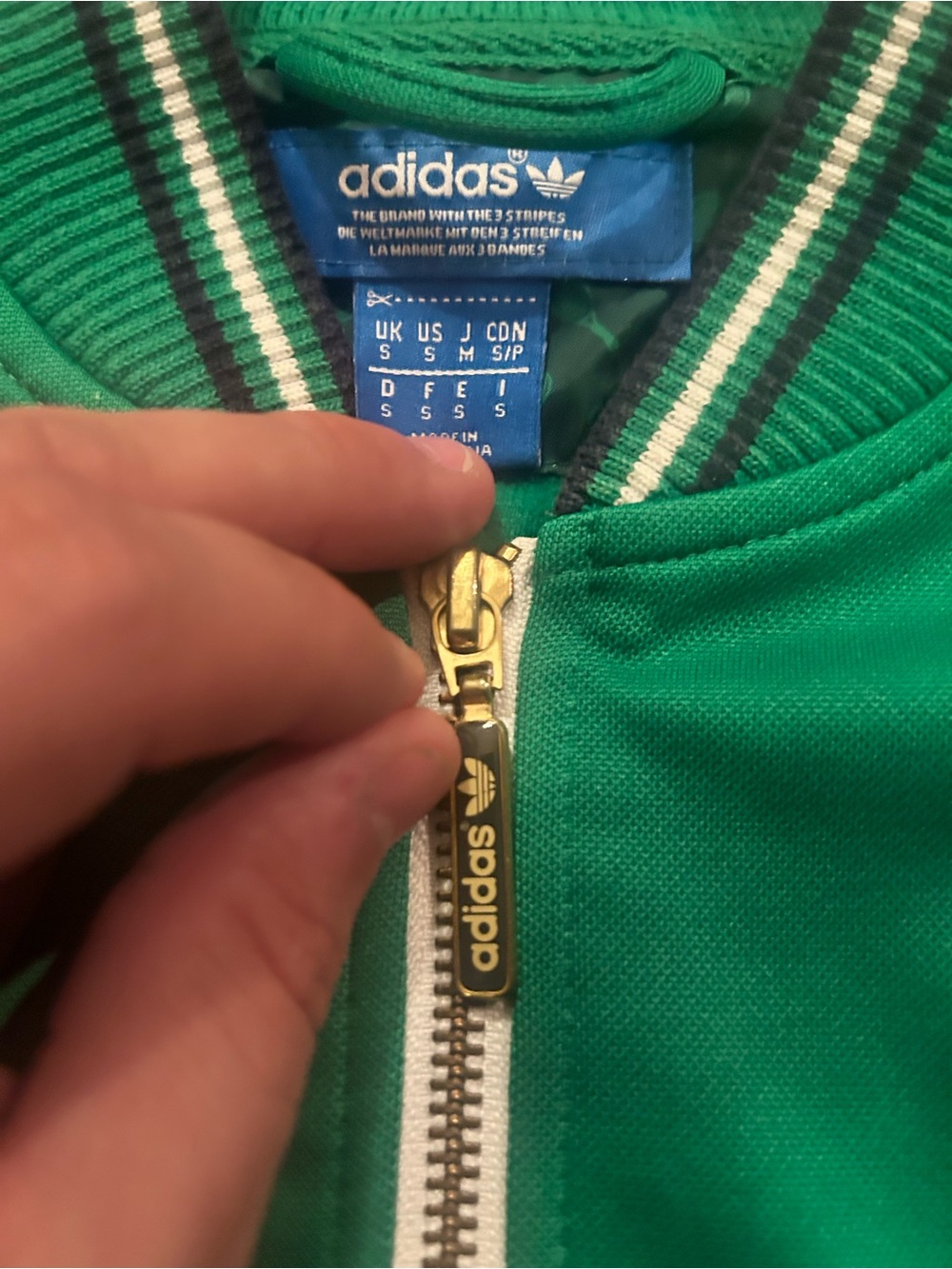 Vintage Adidas Stan Smith Green Track Jacket with Cream Panels Men’s Size S - Picture 4 of 10